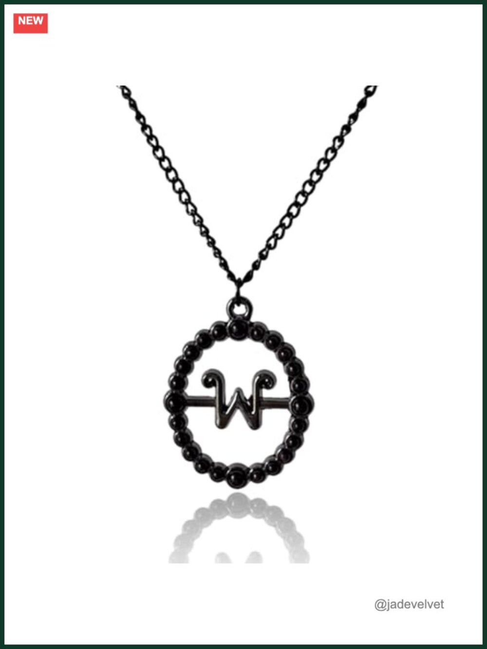 Wednesdays Letter W Pendant Necklace Gothic Cosplay Costume Jewelry